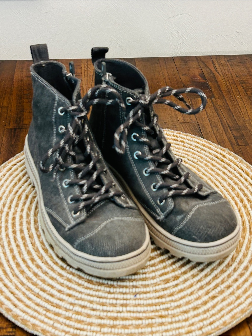 Skechers Women's Black Canvas High-Top Lace-Up Sneakers